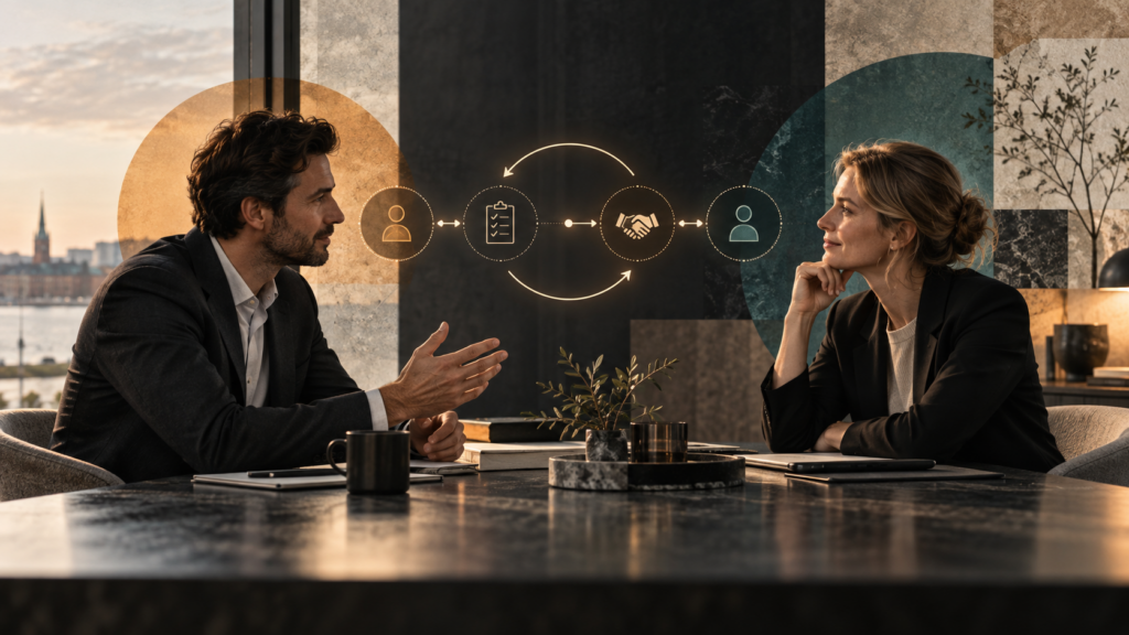 Conversación comercial basada en la confianza y la cualificación mutua