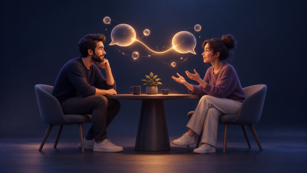 Conversación que conecta ideas